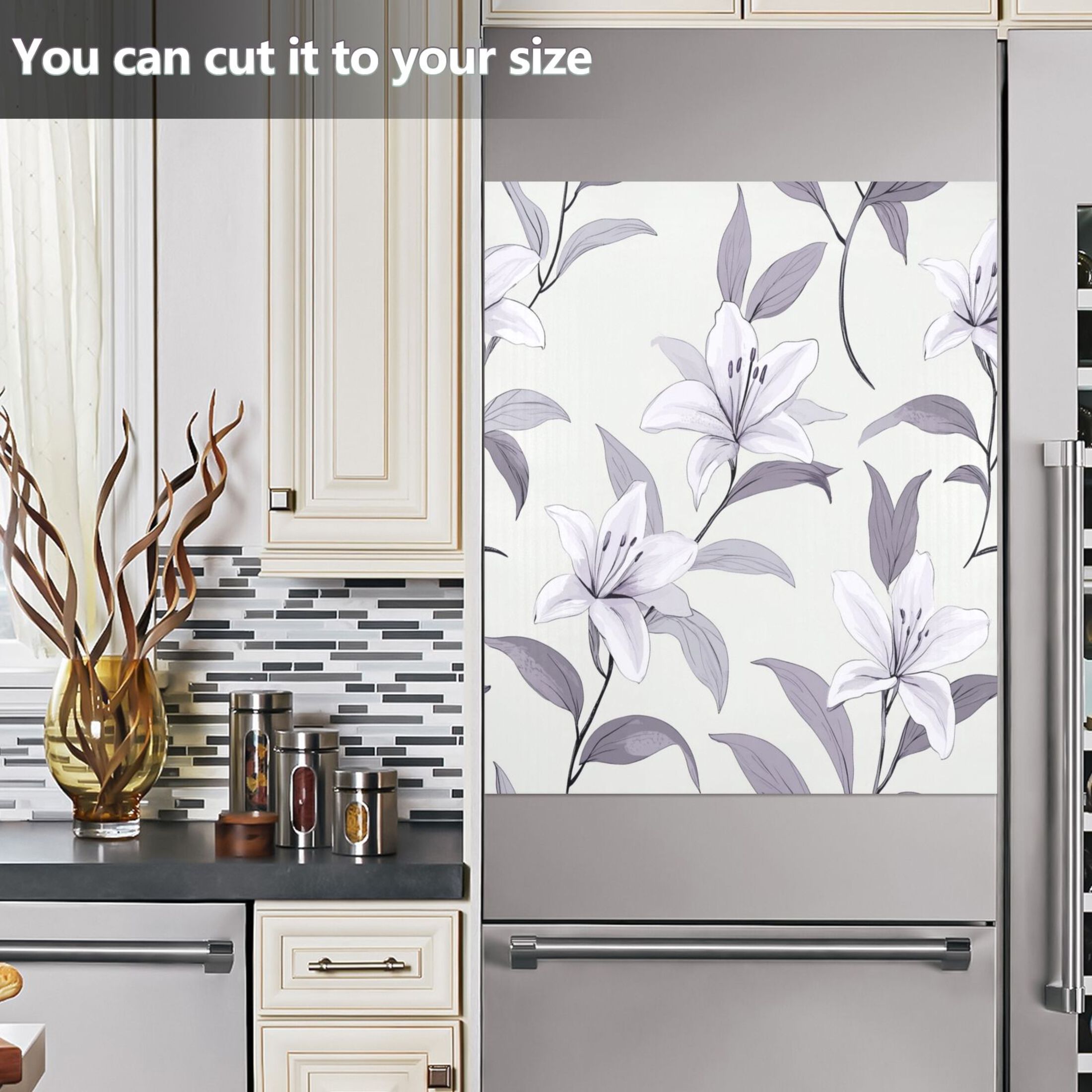 Dishwasher Magnetic Sticker 23x26 Inch Refrigerator Magnetic Sticker Washing Machine Magnetic Sticker Kitchen Panel Magnetic Sticker Home Decor Super Beautiful Purple Flowers