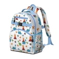 thumbnail image 2 of White Dinosaurs Volcanoes Birds Pattern Backpack for School,Cute School Bag,Schoolbag with Adjustable Shoulder Straps & Padded Back,15.25"x11.5"x5.25", 2 of 5