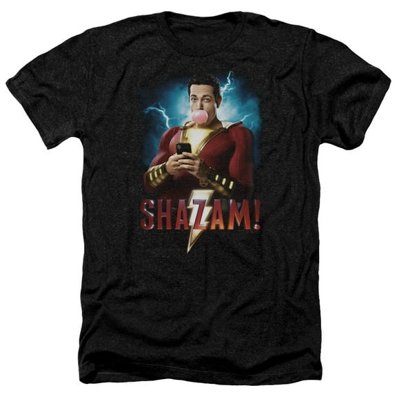 Shazam Movie Blowing Up Adult Heather T-Shirt Black