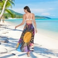 thumbnail image 7 of FORMRS Womens Beach Sarong Semi-Sheer Bikini Wrap Skirt Swimsuit Cover-ups, Futuristic Circles, 7 of 7