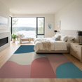 thumbnail image 3 of ODIKA 9'x12' Teal Coral Abstract Geometric 1703 Design Washable Area Rug Modern Artistic Interpretation with Bold Curves Low Pile, Flatwoven, for Great Room, Indoor Concept, Large Living, 3 of 7