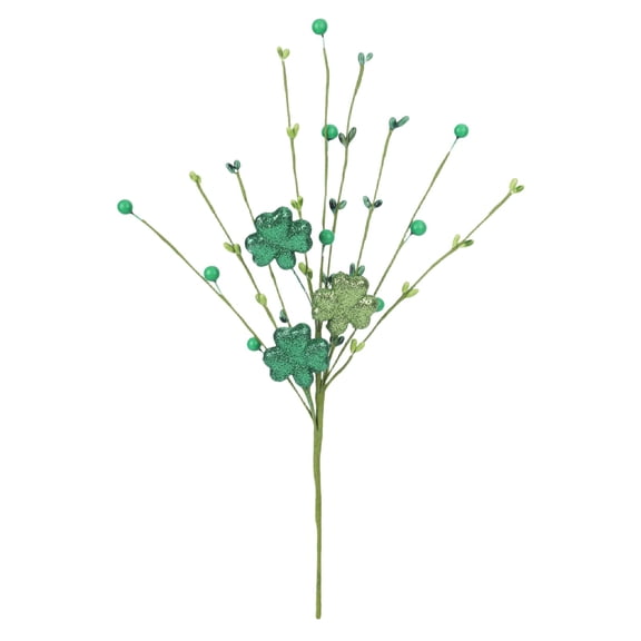 Shamrock Berry Stems Decor, Ngxiha Artificial Clover Stems for St. Patricks Day Decorations, Festive Greenery St Patrick Berry Picks for Table Centerpieces and Diy Irish Holiday Crafts
