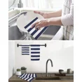 thumbnail image 6 of Navy Blue White Stripes Absorbent Rag Kitchen Cleaning Cloth Dish Towels Waffle Microfiber Wipe Duster, 6 of 7