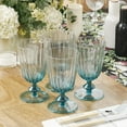 Beautiful Scallop Glass Goblets Set of 4 Cornflower Blue by Drew Beautiful Scallop Glass Goblets Set of 4 Cornflower Blue by Drew
