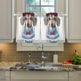 thumbnail image 2 of Yayeee Kitchen Curtains Tier Pair Light Filtering 27"x36" Rod Pocket Short Cafe Window Panel, Gray Cute Dog Artist, 2 of 7