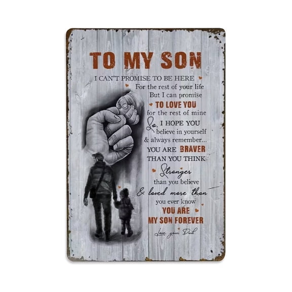 to My Son Tin Sign Vintage Metal Poster Living Room Bar Man Cave Home Wall Art Decor 8x12inch