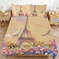 thumbnail image 6 of 3 Pcs Soft Bedding Set, Includes 1 Duvet Cover with Zipper And 2 Pillow,Shams Eiffel Tower Twin(86"x70"), 6 of 8