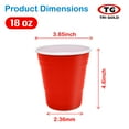 thumbnail image 4 of TG TRIGOLD Plastic Cups,Red,Party Cup,18oz,50ct,1 Pack, 4 of 5