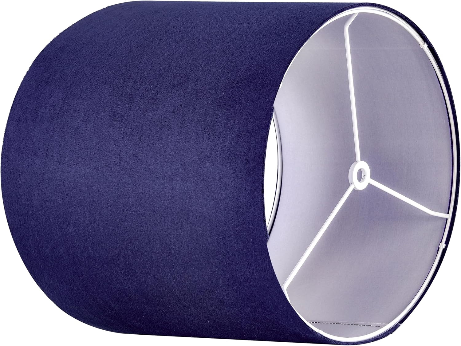 Drum Lamp Shades Set of 2 Small Blue Velvet Lampshade 10"Top×10"Bottom×10"High(Spider) Modern Tall Lamp Shades for Table Lamp & Bedside Lamps Replacement in Hand Crafted-Art Decor