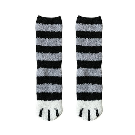 

Cathery Women Winter Long Socks Lovely Coral Cat Claws Thick Warm Socks