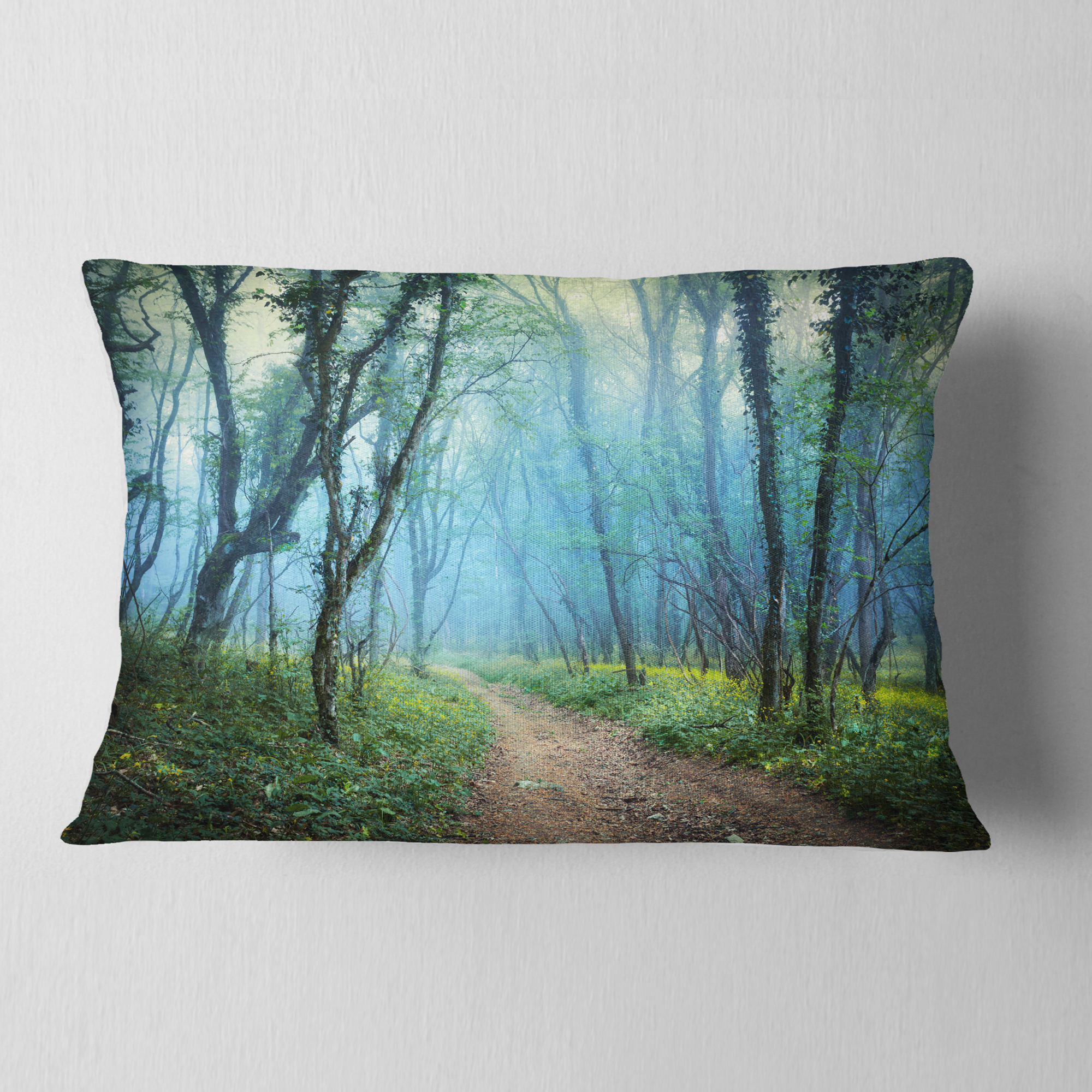 Designart Crimea Forest in Summer - Landscape Photo Throw Pillow - 12x20