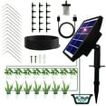 thumbnail image 4 of 2 Packs Solar Powered Automatic Watering System with Timer Drip Irrigation Kit for Garden Plants USB Rechargeable Water Pump with 15 Drippers and Connectors Greenhouse Gardening Irrigation Equipment, 4 of 6