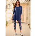 thumbnail image 2 of Roaman's Women's Plus Size Scoop Neck Short Sleeve Back Detail Tunic, 2 of 3