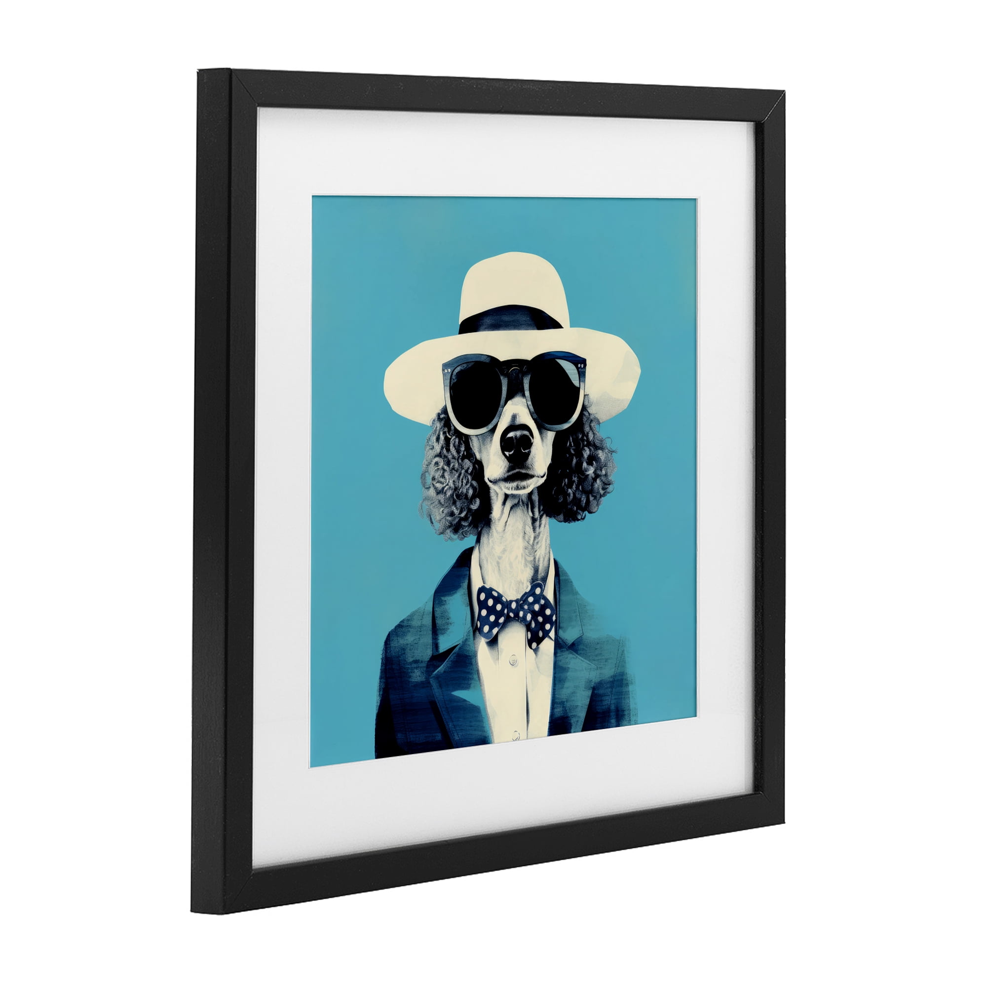 Stupell Industries Canine Cool Retro Outfit Black Framed Print Under Glass, design by Ray Powers