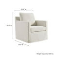 thumbnail image 3 of Serene Fabric Slipcovered Swivel Armchair in Salt, 3 of 9