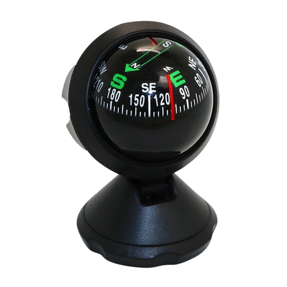 Car Compass Car Guide Ball Compass Mini Compass Compact Dash Stand Compass Night Vision for Travel Outdoor Survival