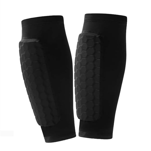 Manchon de Compression pour Mollet, Chaussettes Respirantes en Nid d'Abeille, Protège-Jambes Anti-Collision pour Ski, Nouveau Manchon de Compression pour Mollet Respirant en Nid d'Abeille Élastique Anti-Collision Léger Protecteur pour le Ski, Noir, TP