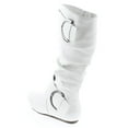 thumbnail image 3 of Top Moda Womens Bank-81 Mid Calf Round Toe Buckle Slouched Flat Boots, 3 of 7
