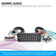 Seismic Audio SARMSS-32x1515 Audio Snake XLR splitter 2 Channel XLR TRS Combo Splitter Snake Cable - Two 15' XLR trunks Rack Mount