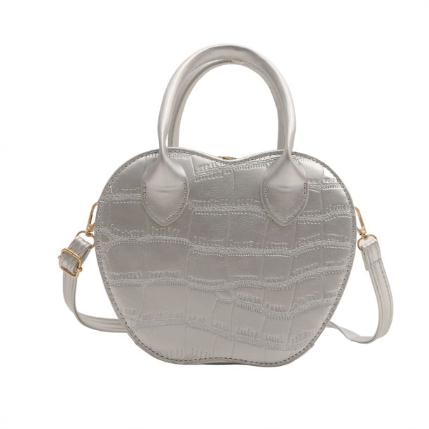 Bolso Hombro Con Asa Superior Forma Manzana Y Patrón Piedra Alrededor para Mujer