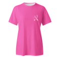 thumbnail image 3 of Cancer Shirts for Women Pink Ribbon Graphic Tees Short Sleeve Crewneck Cancer Awareness Shirt, 3 of 5