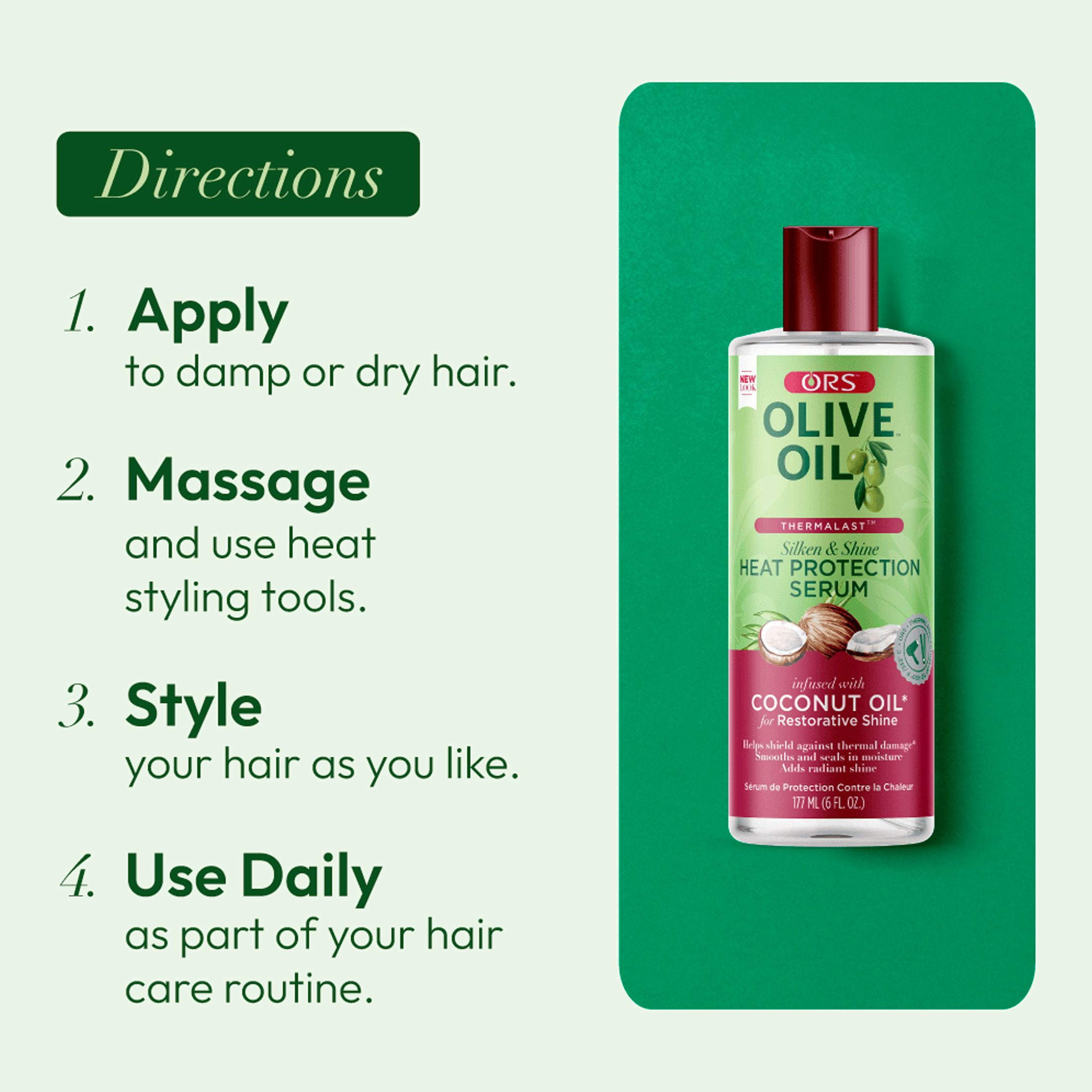 (4 pack) ORS Heat Protection Hair Serum 6 fl.oz., Heat Damaged Hair, Moisturizing