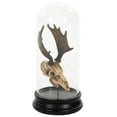 thumbnail image 2 of Sculpture Moose Skull Animal Polished Nickel Glass Poly Resin With Bell, 2 of 2