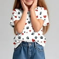thumbnail image 4 of Zpanxa T-Shirts Athlétiques pour Filles Imprimé Étoile Col Rond Manches Courtes Haut Décontracté Polyester Spandex 3 Ans, 4 of 7