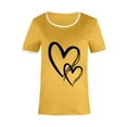 thumbnail image 3 of SMihono Hauts pour Femmes Été Décontracté Mode Féminine Décontracté Imprimé Col Rond Ample Manches Courtes T-shirt Pull Oversize T-shirt pour Femmes 2023, 3 of 4