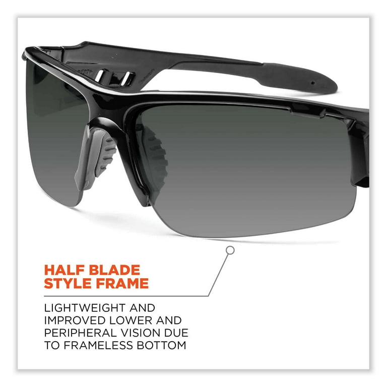 Skullerz Dagr Safety Glasses, Matte Gray Nylon Impact Frame, Polarized Smoke Polycarbonate Lens, Ships in 1-3 Business Days