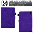 thumbnail image 3 of ELEHOLD Flip Leather Case for Fire HD8/HD8 Plus(12th Generation 2022),Butterflies Tower Pattern Card Slots Auto Wake/Sleep Kickstand Function Multi-Functional Shockproof Slim Case,Purple, 3 of 7