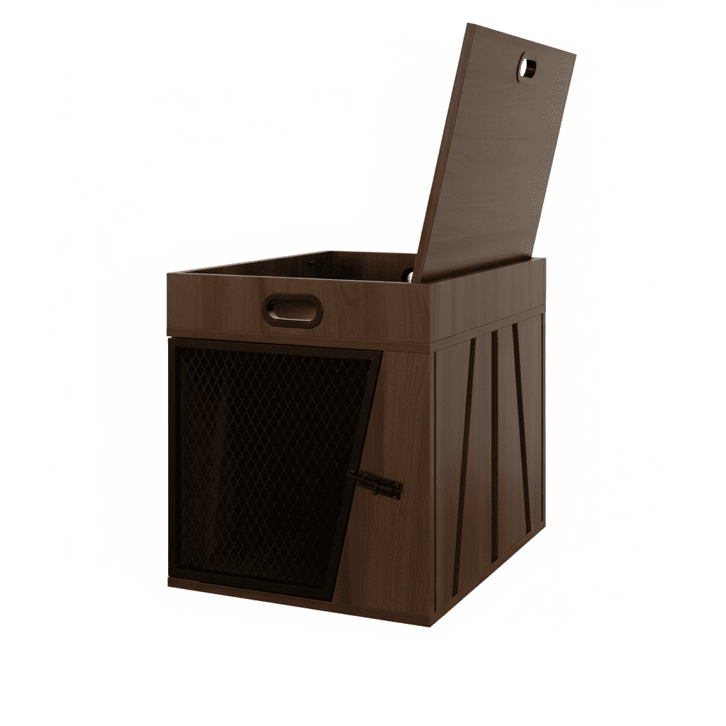 Lucky Kennels Penny Furniture Style Small Dark  Crate, 1-Door, 24" Wood for Dog