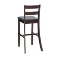 thumbnail image 4 of Linon Torino 31" Soho Ladder Back Indoor Wood Counter Stool, Merlot/Dark Brown Faux Leather, 4 of 9