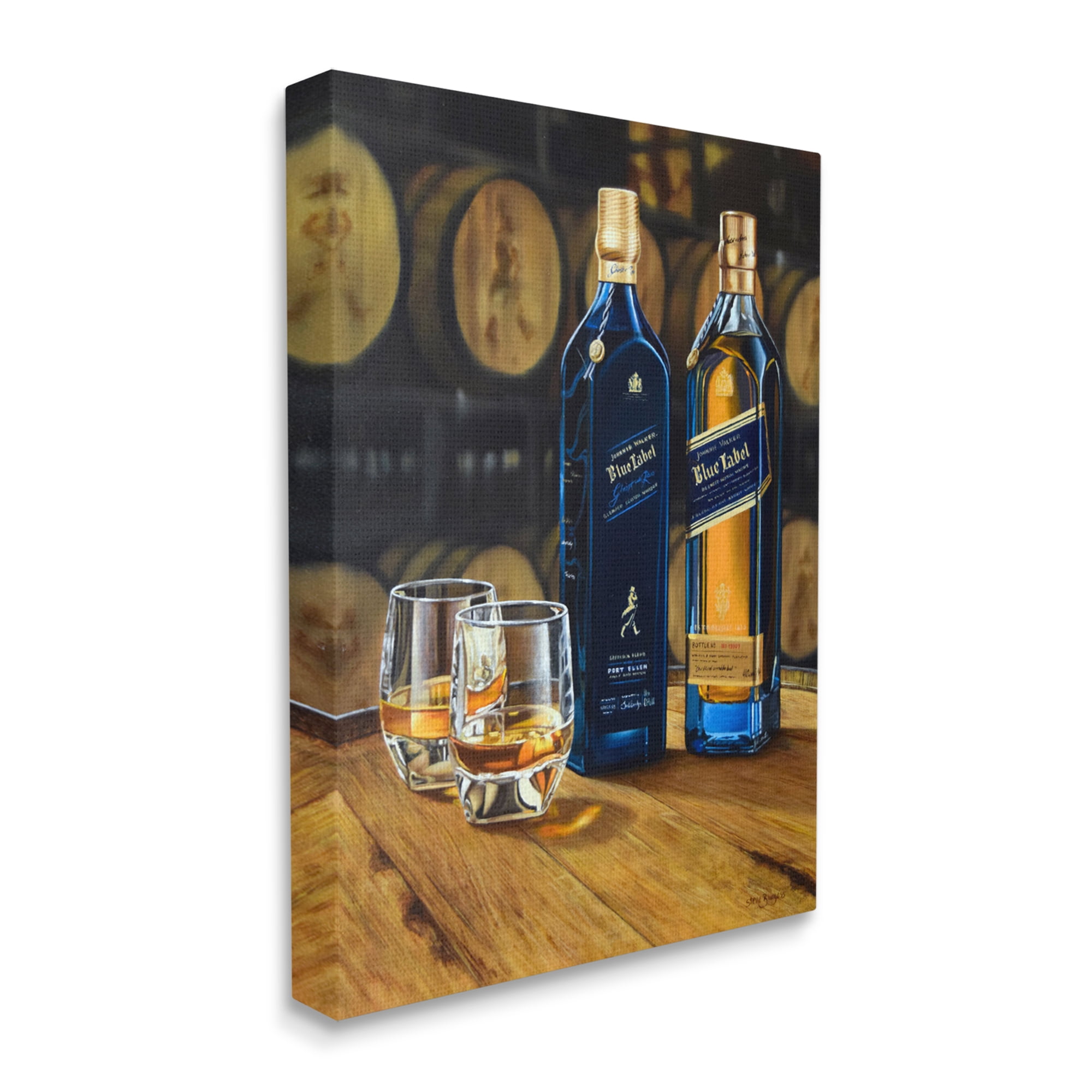 Stupell Industries Whiskey Glasses Still Life Food & Beverage Painting Gallery Wrapped Canvas Print Wall Art, 36 x 48