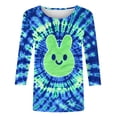 thumbnail image 5 of Camisetas de Pascua para las Mujeres Impresión de la Moda Suelta Casual Cuello Redondo Tres Cuartos de Manga Suéter, 5 of 5