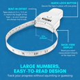 thumbnail image 3 of Body Fat Caliper and Measuring Tape for Body - Skinfold Calipers and Body Fat Tape Measure Tool for Accurately Measuring BMI Skin Fold Fitness and Weight-Loss - New Upgraded Design (White), 3 of 8