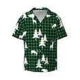 thumbnail image 5 of Daiia Christmas tree green plaid Men's Linen Shirts Short Sleeve Casual Shirts Button Down Shirt for Men Beach Summer Wedding Shirt-3X-Large, 5 of 6