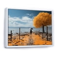 thumbnail image 2 of Designart "Beachside Road by the Coast II" Nautical & Beach Floater Framed Wall Art Living Room, 2 of 7
