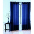 thumbnail image 2 of 2 panel semi sheer voile window treatment curtain 8 Grommets 55" Width X 84" drapes for any bedroom inside or outside RUBY royal blue color, 2 of 3