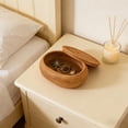 thumbnail image 6 of MMJ Woven Basket with Lid Wooden Rattan Rectangular Storage Organizer 7.87x5.91x3.15in for Blanket Laundry Living Room, 6 of 6