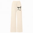 thumbnail image 4 of Ccpelsie Baggy Sweatpants for Girls Spring Wide Straight Leg Loose Fit Casual Pants Elastic High Waist Drawstring Lounge Joggers(Beige,3-4 Years), 4 of 4
