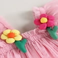thumbnail image 7 of FNNMNNR Toddler Baby Girls Princess Dress Flower Decor Fly Sleeve Lace Mesh Layered Tulle Dress, 7 of 7