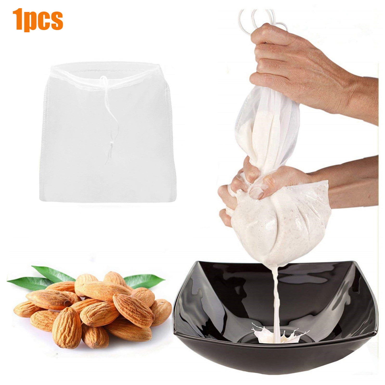 1Pcs Reusable Fine Mesh Cotton Nut Milk/Cheese Cloth Bag/Cold Brew Coffee Filter