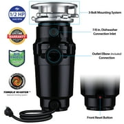 Waste Maid Economy 1/2 HP Continuous Feed Kitchen Garbage Disposal with Power Cord 10-US-WM-058-3B