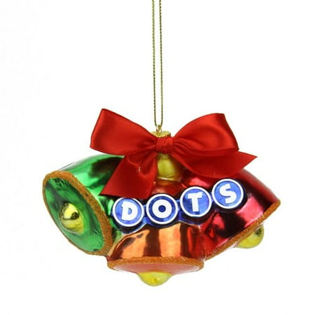 Northlight Seasonal Candy Lane Tootsie Roll Dots Orignal Gumdrop Candies Triple Bell Glass Christmas Ornament