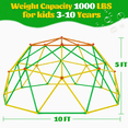 thumbnail image 4 of Enyopro 10FT Outdoor Climbing Dome, Kids Dome Climber Playground Equipment, 1000 lb Weight Capacity Steel Frame for Ages 3-10, Red & Yellow, 4 of 10