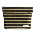 thumbnail image 3 of Bolsas de maquillaje de lona, ​​bolsa de cosméticos portátil a rayas para viajes femeninos (negro) Hugtrwg Cuidado Belleza, 3 of 9