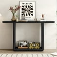 thumbnail image 2 of EUROCO 59.8" Console Table with U-Base Design,Minimalist Behind Sofa Table Entryway Table with Curved Corner for Living Room,Hallway, Black, 2 of 8