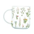 thumbnail image 4 of Taza de Cristal Sunnimix Taza de Té con Asa Grande Taza de Café Patrón de Plantas Y Flores 450ml, 4 of 8