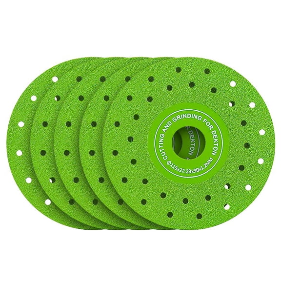 CATPAN 3PCS 115MM Vacuum Brazed Ultra-Thin Multi-Pore Flat Abrasive Sheet Disc for Porcelain Glass Ceramic Tile Granite Marble Diamond Saw Blade (Green and Porous, 5)